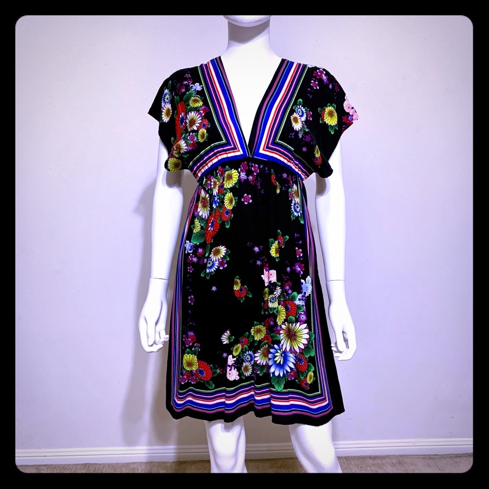 Floral boho dress beach cover-up